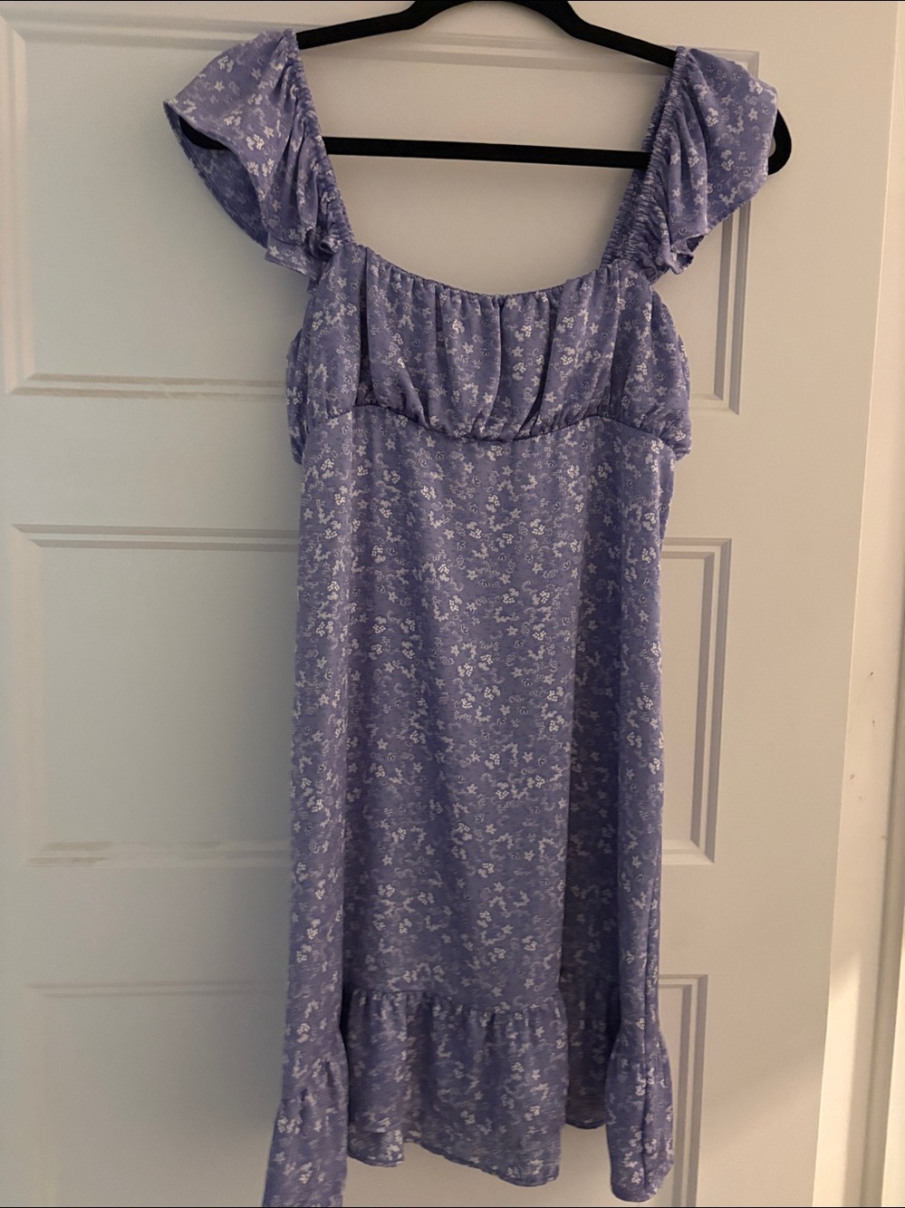 Zara Lavender Floral Ruffle Mini Dress